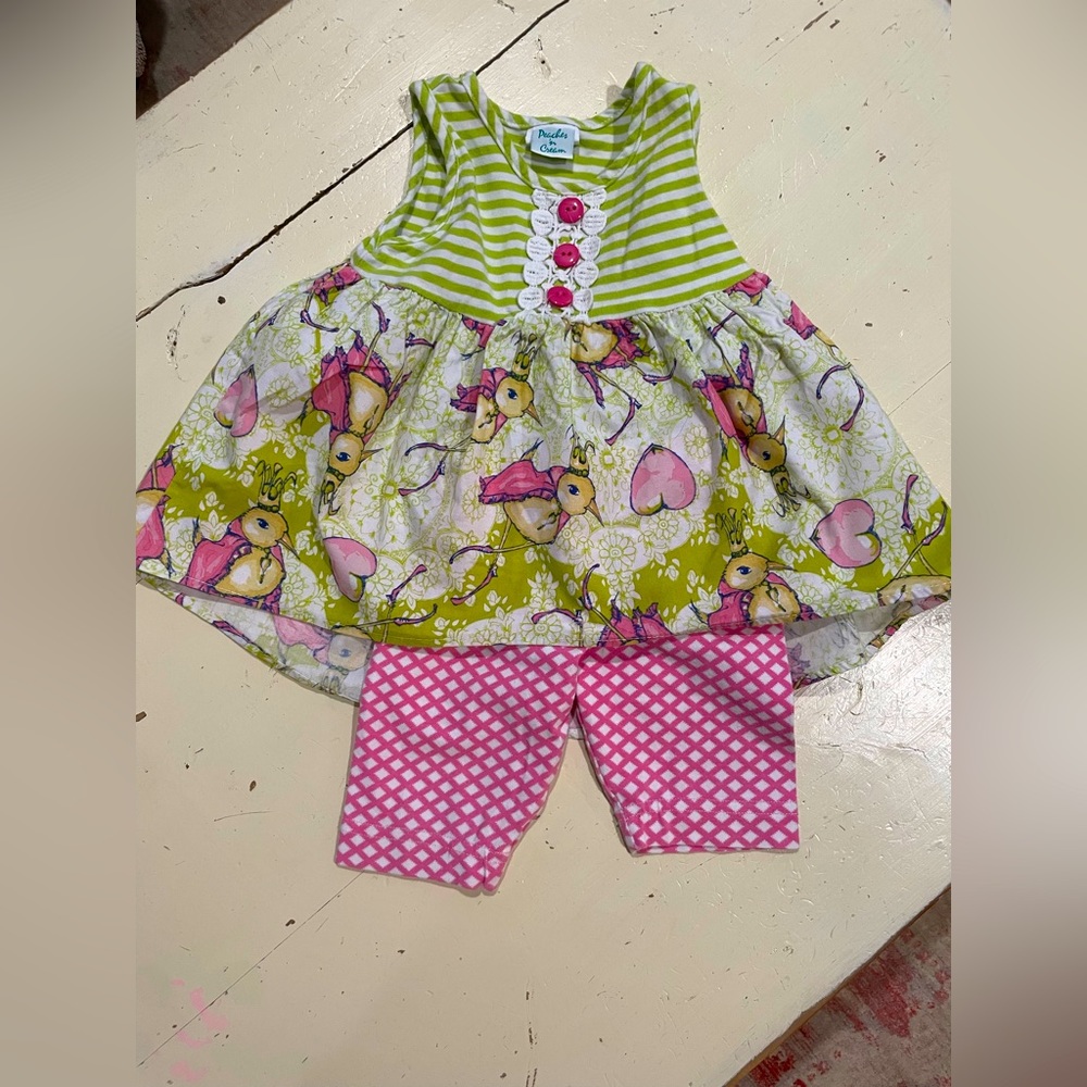 Peaches n’ Cream boutique matching set in 18 months
